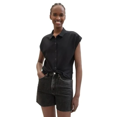 Abbildung von TOM Tailor Denim MIT Twistdetail Hemdbluse, Damen, Größe: XXL, Deep black