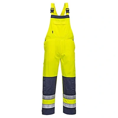 Abbildung von Portwest Girona Warnschutz Latzhose, Farbe: Gelb/Marineblau, Größe: L, TX72YNRL