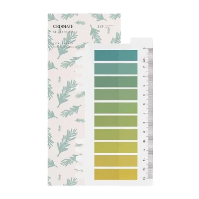 Abbildung von Ordinate 200 Stück Sticky Notes, Transparent Haftnotizen zum Markieren, Haftstreifen, Seitenmarkieren, Ästhetischer Haftnotizzettel, Full Color of Gradient (B Citrus Green)