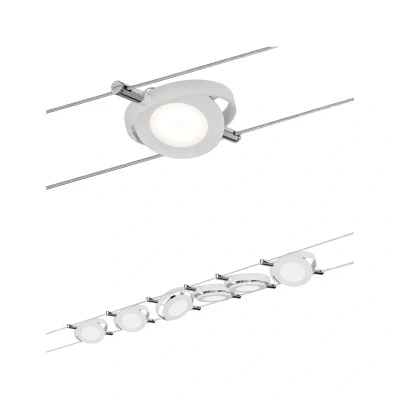 Abbildung von Paulmann 94106 LED Seilsystem RoundMac Basisset erweiterbar Warmweiß 6x4W Weiß matt Seilleuchte Hängeleuchte