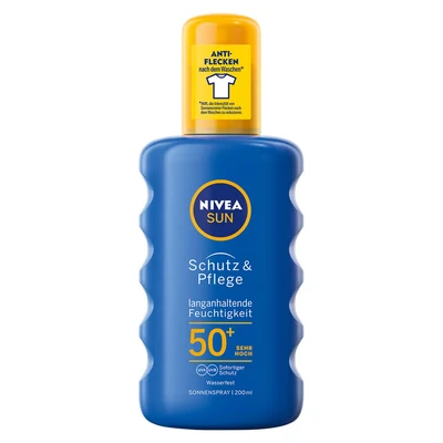 Abbildung von NIVEA SUN Schutz &amp; Pflege Sonnenspray LSF 50+ (200 ml), Sonnencreme Spray für 48h Feuchtigkeit mit Vitamin E, sofortiger Sonnenschutz vor UVA /UVB Strahlen