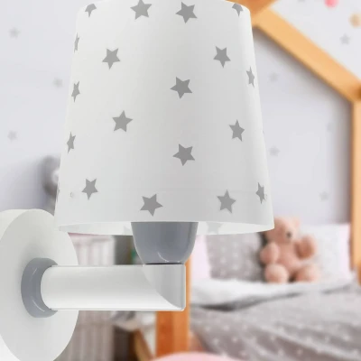 Abbildung von Dalber kinder Wandlampe, Kinderlampe Wandleuchte kinderzimmer Star Light Sterne Weiß 82219B, E27