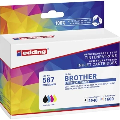Abbildung von Edding Druckerpatrone ersetzt Brother LC3219XLBK/C/M/Y Multipack