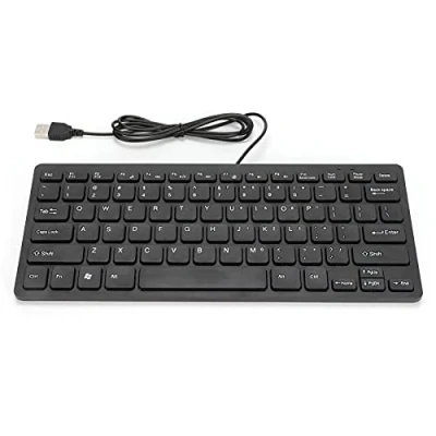 Abbildung von Sxhlseller Tragbare Tastatur mit 78 Tasten, Plug Play USB Low Noise wasserdichte Gaming Tastatur, Geeignet für Home Office Desktop Computer Laptop(Schwarz)