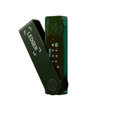 Abbildung von Ledger Nano X — Sichern und verwalten Sie Ihre Krypto NFTs unterwegs mit unserer Bluetooth fähigen Hardware Wallet. (Smaragdgrün)