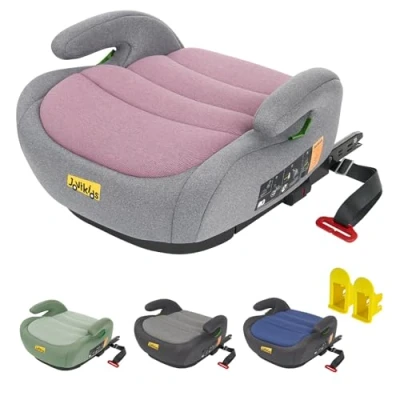 Abbildung von Jovikids Sitzerhöhung Auto Kinder ISOFIX, ECE R129 Kindersitzerhöhung 125 150cm, Verdickter Stoffbezug &amp; Isofix Einführhilfe, Leicht Waschbar