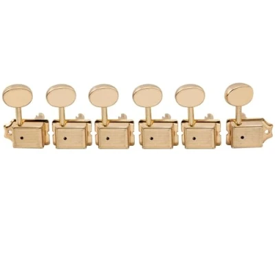Abbildung von Musiclily Pro Vintage Split Shaft 6 in line Gitarren Tuners Mechaniken Machine Heads Tuning Pegs Set für Squier Classic Vibe Strat/Tele Style E Gitarre, Gold