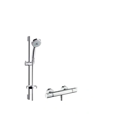 Abbildung von HANSGrohe Ecostat 1001 SL Thermostatbatterie inklusive Croma 100 Multi Brausegarnitur mit 3 Strahlfunktionen