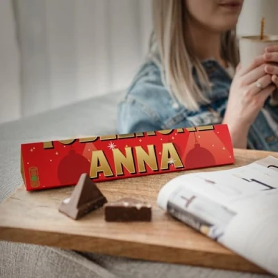 Abbildung von Toblerone Weihnachtsgeschenke Personalisiert mit Namen Personalisier diese und Botschaft, Milchschokolade Honig Mandelnougat (360 Gramm Weihnachten)