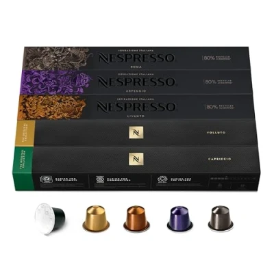 Abbildung von NESPRESSO ORIGINAL, Auswahl an Espresso Kaffees, Helle bis dunklere Röstungen, Kompatibel mit ORIGINAL Kaffeemaschinen, Kapsel Set aus 50 Kaffeekapseln