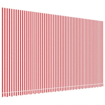 Abbildung von vidaXL Markisenbespannung, Markisenstoff UV beständig, Markisentuch Wasserabweisend, Ersatzstoff Markisen Zubehör, Rot Weiß Gestreift 6x3,5m