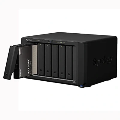 Abbildung von SYNOLOGY DS1621+ 8 GB NAS 108 TB (6 x 18 TB) HAT5310, montiert und getestet mit SE DSM installiert