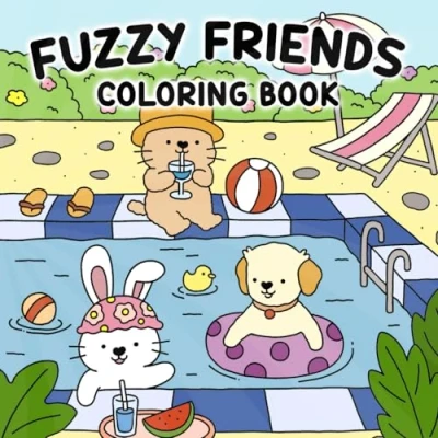 Abbildung von Fuzzy Friends Coloring Book: Delightful Pages for Adults and Teens with Cute Animal Illustrations