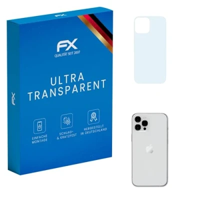 Abbildung von atFoliX Schutzfolie kompatibel mit Apple iPhone 12 Pro Max Backcover Folie, ultraklare FX Displayschutzfolie (3X)