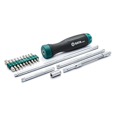Abbildung von SATA ST09343SJ Ratschen Schraubendreher, Schraubenzieher Set mit ergonomischem Griff 26 Tlg.