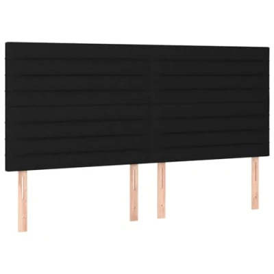 Abbildung von vidaXL 4X Kopfteil Polsterkopfteil Bettkopfteil für Bett Betthaupt Bettgestell Bettrahmen Schlafzimmer Bettzubehör Schwarz 90x5x78/88cm Stoff