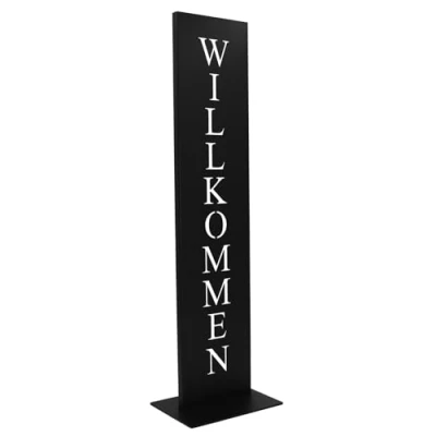 Abbildung von Rostikal Dekoobjekt Willkommen Deko Schild schwarz oder in Edelrost für Garten und Haus, Handmade