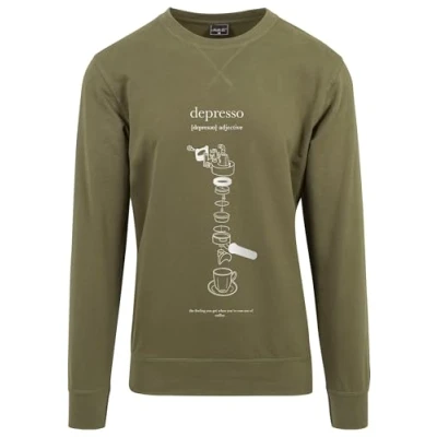 Abbildung von Upscale by Mister Tee Depresso Crewneck Sweatshirt, Herren, Größe: XL, Olive