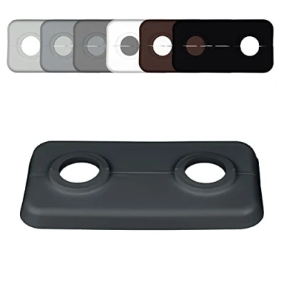 Abbildung von FUX 5 STÜCK Doppel Heizungsrohr Rosette, 12mm 21,3mm, 2 teilig, Heizung, Rohrabdeckung, Abdeckrosetten, Verkleidung, Heizkörper Rosetten, Polypropylen in Sonderfarben (15mm, RAL 7016)