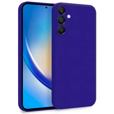 Abbildung von MyGadget Hülle für Samsung Galaxy A35 5G Zweilagige Handyhülle mit Kameraschutz Cover Innenfutter &amp; Silikon außen Dunkel Lila