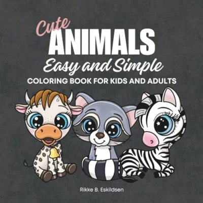 Abbildung von Cute Animals: Easy and Simple Coloring Book for Kids Adults