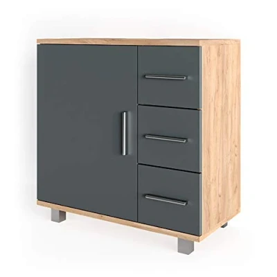 Abbildung von Vicco Waschbeckenunterschrank Ilias, Eiche/Anthrazit, 60 x 60.8 cm Drehbar