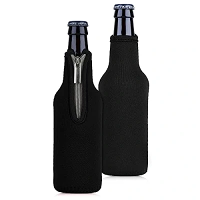 Abbildung von kwmobile 2X 330ml Flasche Flaschenkühler für Bier und andere Getränke aus isoliertem Neopren Kühler in Schwarz