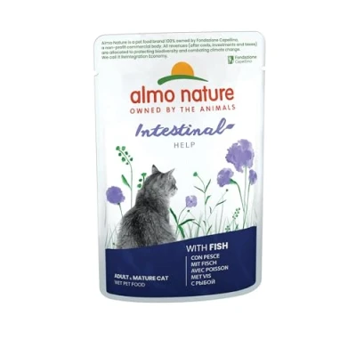 Abbildung von almo nature Holistic Intestinal Help Katzenfutter, Nassfutter für ausgewachsene Katzen mit Fisch. 30er Pack (30 x 70g)