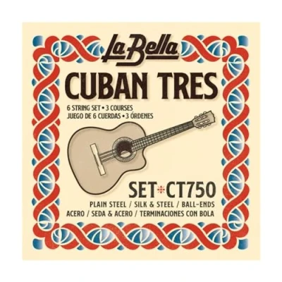 Abbildung von La Bella Strings »CUBAN TRES CT750 BALL END« Saiten für Cuban Gitarre Plain Steel/Silk and Steel 6 in 3 Chören