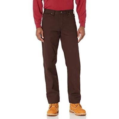 Abbildung von Dickies Herren Men&#039;s Relaxed Fit Straight Leg Duck Carpenter Jeans, Rinsed Chocolate Brown V1, 36W / 34L