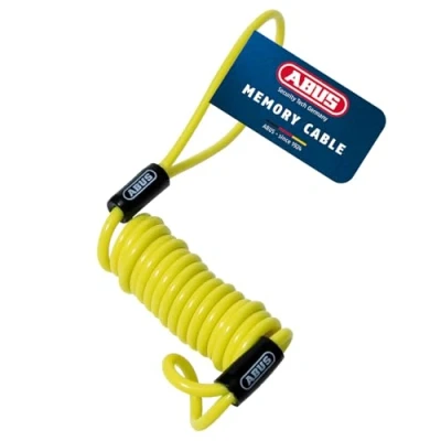 Abbildung von ABUS Memory Cable Erinnerungskabel zur optischen Erinnerung an das Bremsscheibenschloss Motorradsicherung, Gelb