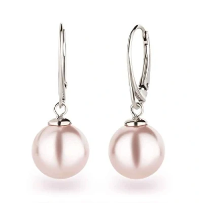 Abbildung von Schöner SD Paar Ohrhänger mit Perle 12mm groß Perlenohrringe hängend, 925 Sterling Silber, Hänger