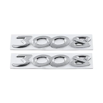 Abbildung von 2008 3008 4008 5008 Emblem Autoabzeichen Aufkleber Autoaufkleber mit 3M Kleber, Autozubehör Auto Ersatz Motorrad SUV LKW (Silber, 3008)