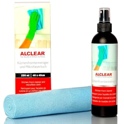 Abbildung von ALCLEAR 721KR Küchenfrontenreiniger 250ml + Mikrofasertuch Streifenfrei Küchenreiniger
