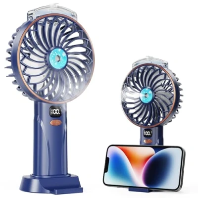 Abbildung von Fitabok Handventilator Kleiner SprüH Tragbarer Mini Ventilatormit 25 Ml, USB C Wiederaufladbarer Taschenventilator Mit 5 Geschwindigkeiten, Led Anzeige, 4000 mAh Akku, FüR BüRo, Outdoor, Reisen