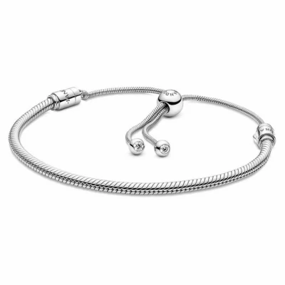 Abbildung von Pandora Snake Chain Slider Armband, Damen, Größe: 28, Sterling silver