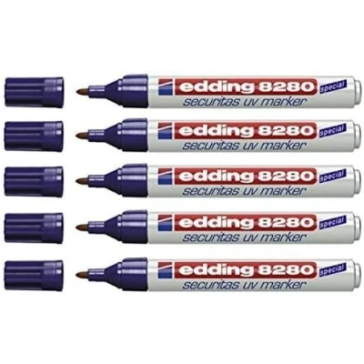 Abbildung von edding 8280 Securitas UV Marker, klare Rundspitze, 1,53 mm, 5 Stück