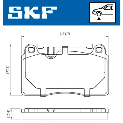 Abbildung von SKF VKBP 80225 Bremsbelagsatz für Verschleißwarnanzeiger vorbereitet AUDI: A6 C7 Limousine, Avant, Q5
