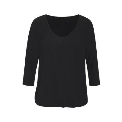 Abbildung von Lascana 3/4 ARM Langarmshirt, Damen, Größe: 32/34, Schwarz