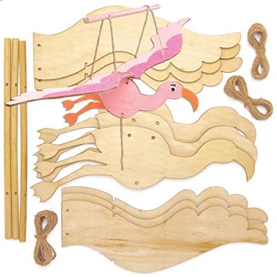 Abbildung von Baker Ross Bastelsets Holzfiguren &quot;Flamingo&quot;, aus Holz, für Kunst und Bastelprojekte Kinder (3 Stück)., Mittel