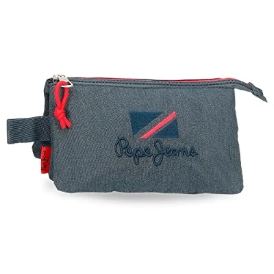 Abbildung von Pepe Jeans Kay Dreifach Federmäppchen Blau 22x12x5 cm Polyester