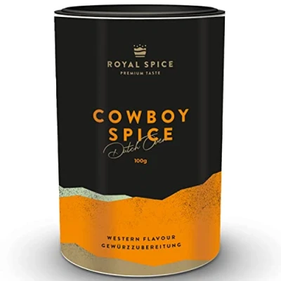 Abbildung von Royal Spice Cowboy 100g Intensiv aromatischer BBQ Rub für Schichtfleisch, Dutch Oven Ribs, Schwein &amp; Geflügel! Low Slow Gewürzmischung Smoker