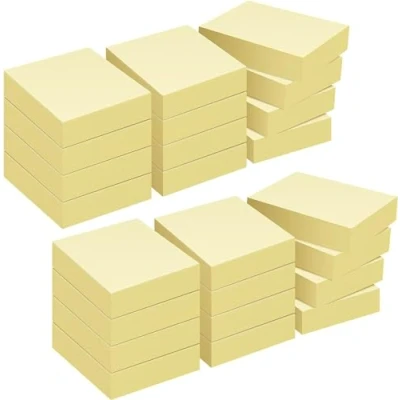 Abbildung von ZCZN Haftnotizen 38 x 51 mm, Klebezettel Selbstklebende Kanariengelbe Notizblöcke, 100 Blatt/Block, 24 Blöcke, Klein