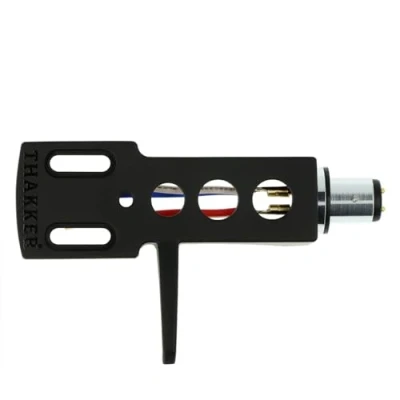Abbildung von THAKKER HS 10 Headshell aus leichtem Aluminium Schwarz SME Anschluss inkl. Kabel