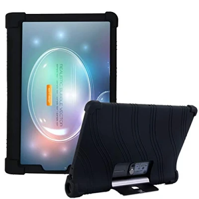 Abbildung von HminSen Schutzhülle für Lenovo Yoga Tab5 YT X705F 2019 Smart Tablet Cover Tab 5 Kinderfreundliche Silikon Hüllen (schwarz)