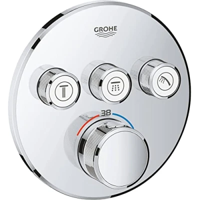 Abbildung von GROHE THERMOSTAT MIT 3 ABSPERRVENTILEN, Badewanne &amp; Dusche, Drehventile, Metall, Chrom