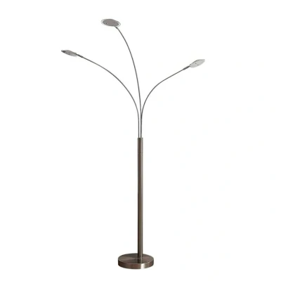 Abbildung von Lindby LED Stehlampe Anea, Leuchtmittel fest verbaut, warmweiß, Modern, Metall, Glas, nickel matt, weiß gefrostet, 31 flammig, inkl.