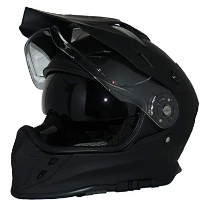 Abbildung von protectWEAR Crosshelm Endurohelm Motorradhelm mit integrierter Sonnenblende und Visier V331 SM M, Schwarz