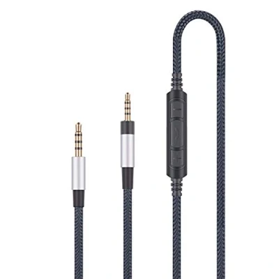 Abbildung von Audio kabel kompatibel mit Sennheiser PXC550, PXC480 Kopfhörer, Audiokabel Samsung Galaxy Huawei Android In Line Mikrofon Fernbedienung Lautstärkeregler