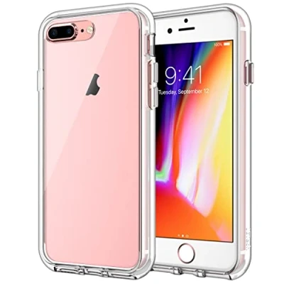 Abbildung von JETech Hülle für iPhone 8 Plus und 7 Plus, Nie Vergilbung Handyhülle Stoßfest, Schutzhülle Anti Kratzt Transparent Rückseite (Durchsichtig)